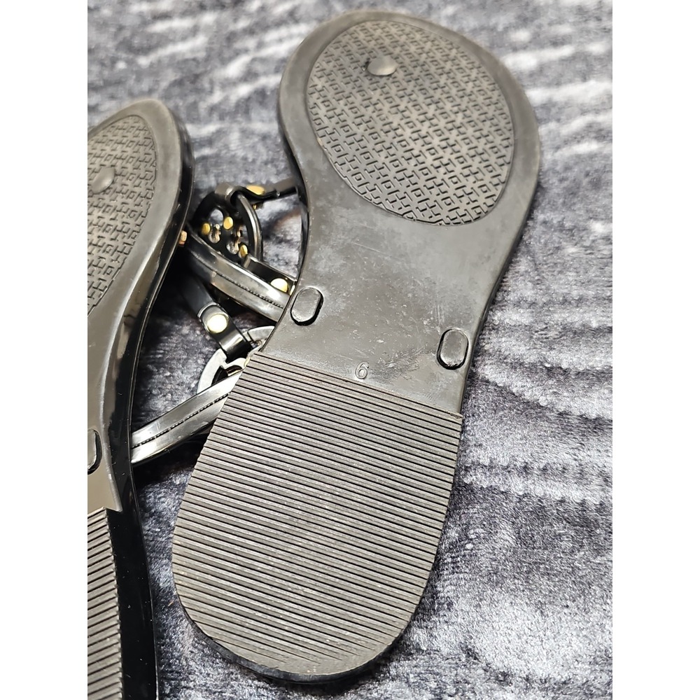 Tory Burch Mini Miller Women's Flat Thong Jelly Sandals - Black, US 6 - Picture 9 of 9